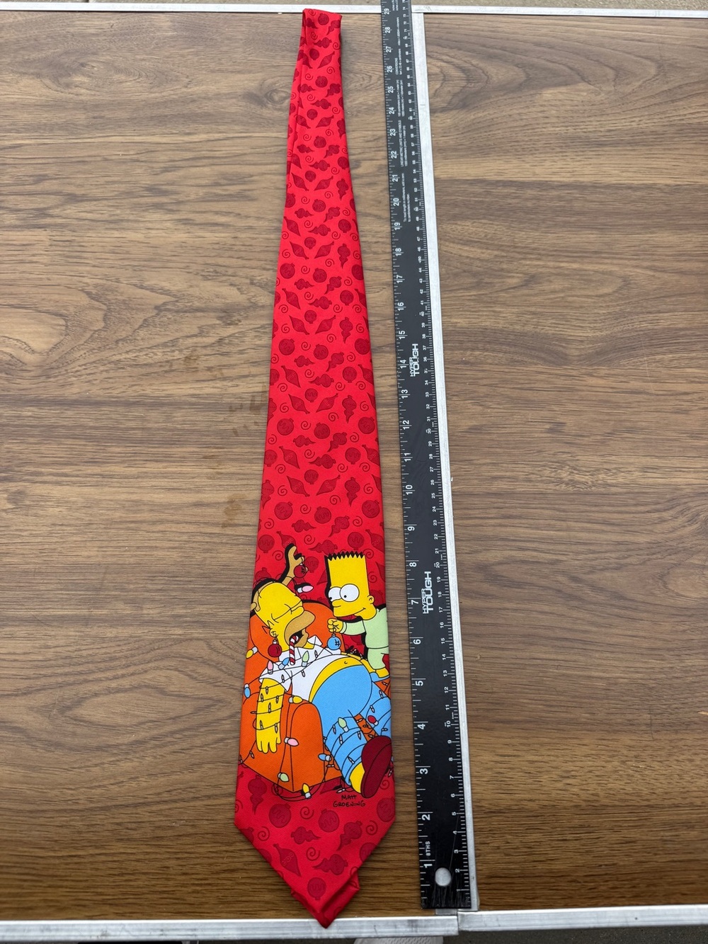 Vintage 2000's Simpsons Christmas Tie Matt Groening Bart & Homer Y2K Tie